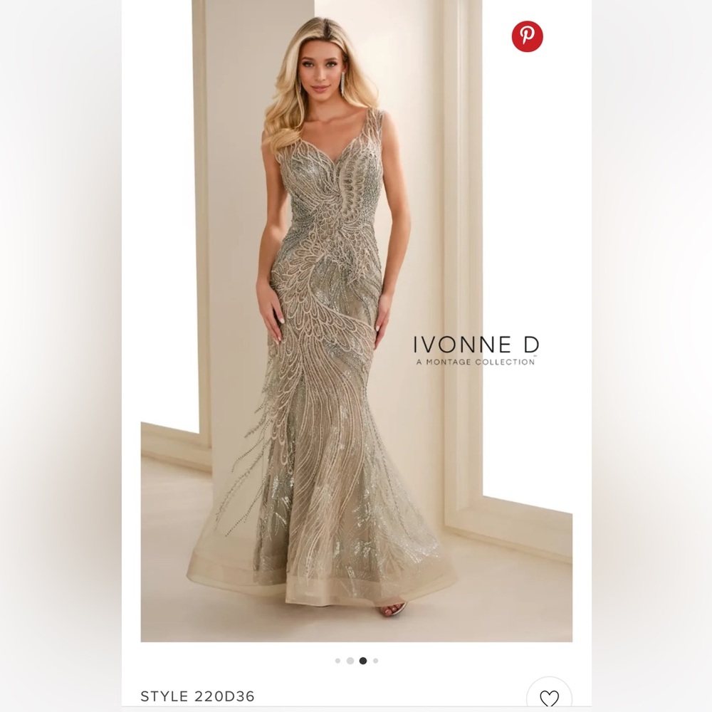 Elegant Silver Evening Gown